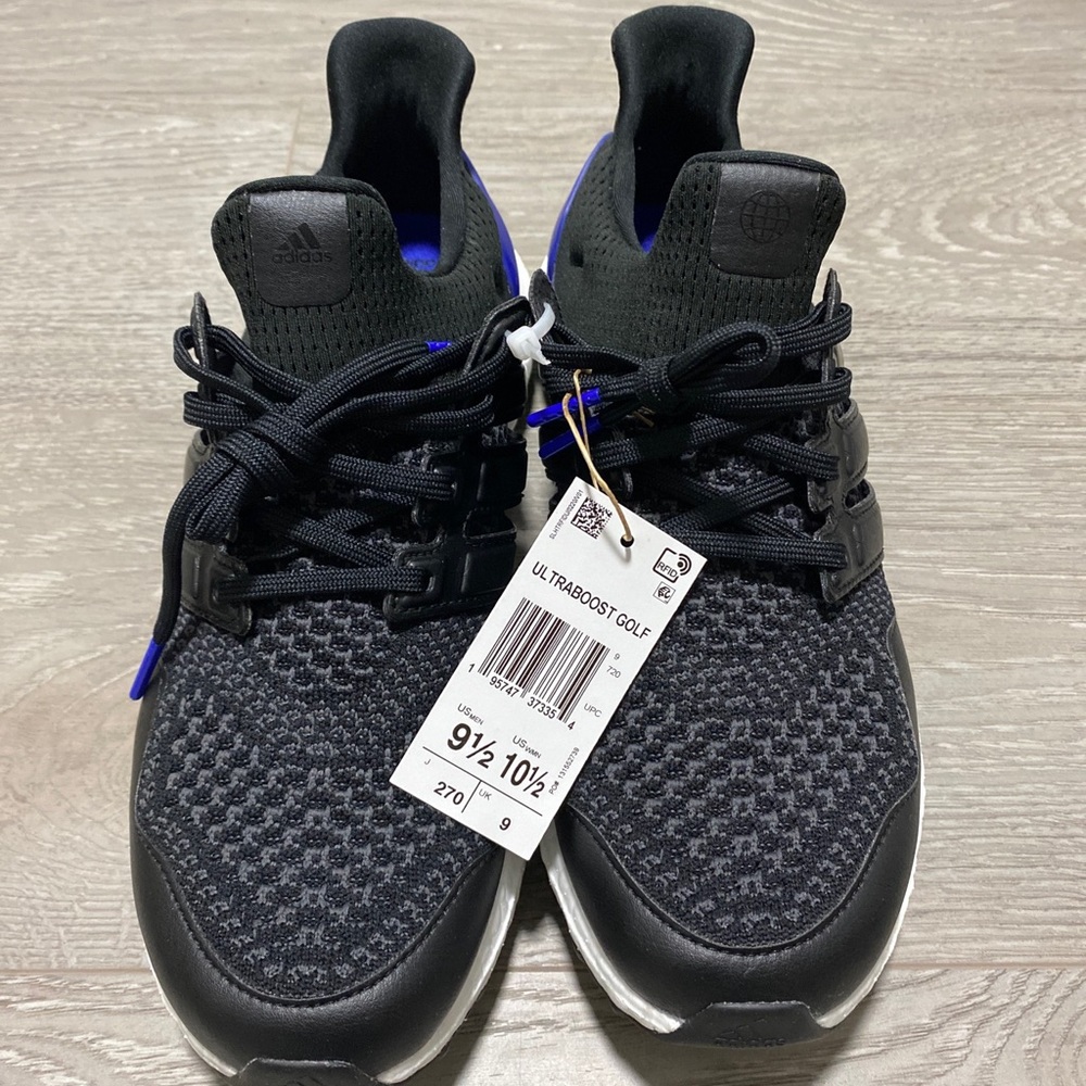 adidas ultraboost men's golf shoe - Black/Lucid Blue-GV6919 Size 9.5